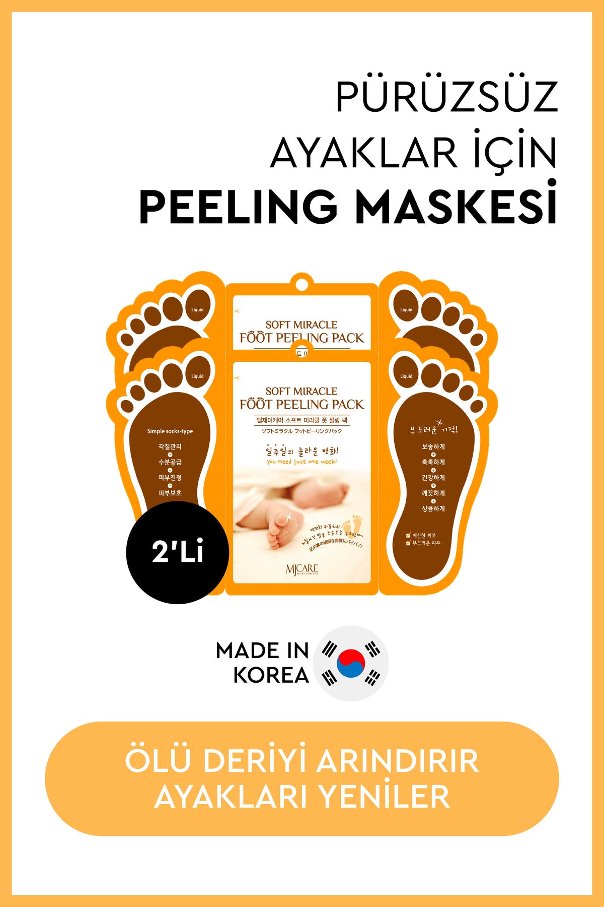 Miracle Foot Peeling Pack - Çorap Tipi Ayak Peeling Maskesi 2'li